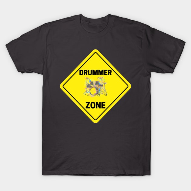 Drummer Zone  Percussionist Drum Set T-Shirt by Musician Gifts